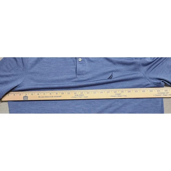 Nautica Mens XL Blue Heathered Wicking Performance Short Sleeve Polo Shirt - Picture 4 of 12